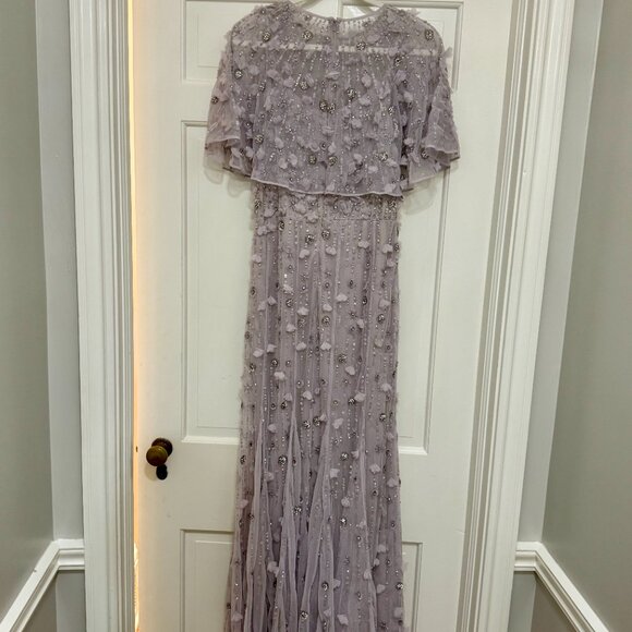 Mac Duggal EMBELLISHED ILLUSION CAPE SLEEVE TRUMPET GOWN Size 10 - Picture 3 of 9